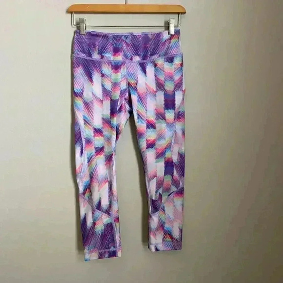 Zella Live In Crop Leggings Purple Pattern Size‎ XS - Picture 1 of 8